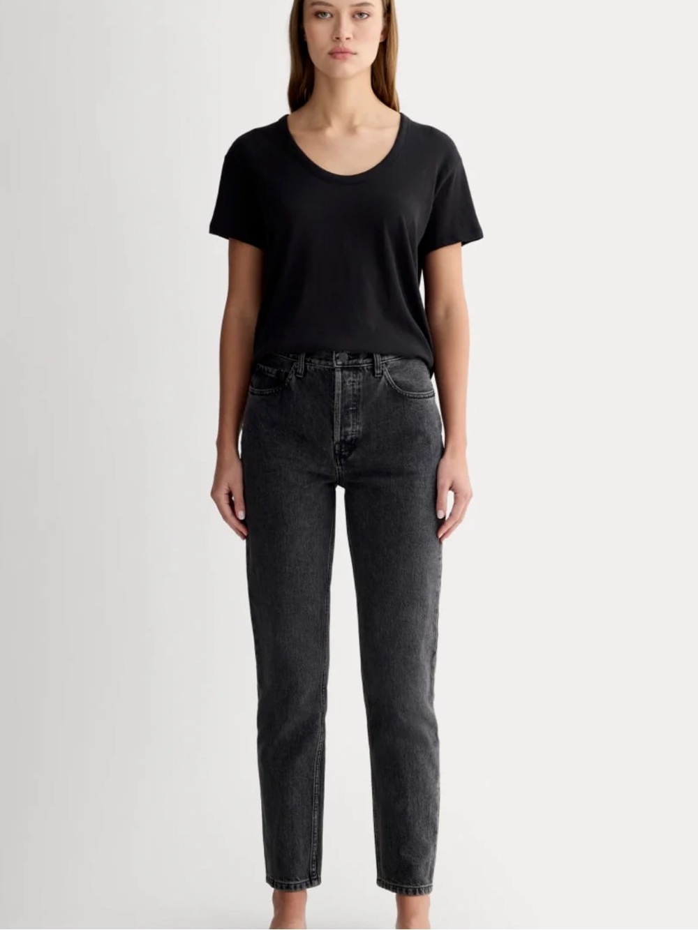 Everlane 90s The 90s Cheeky Straight Washed Black Size 25